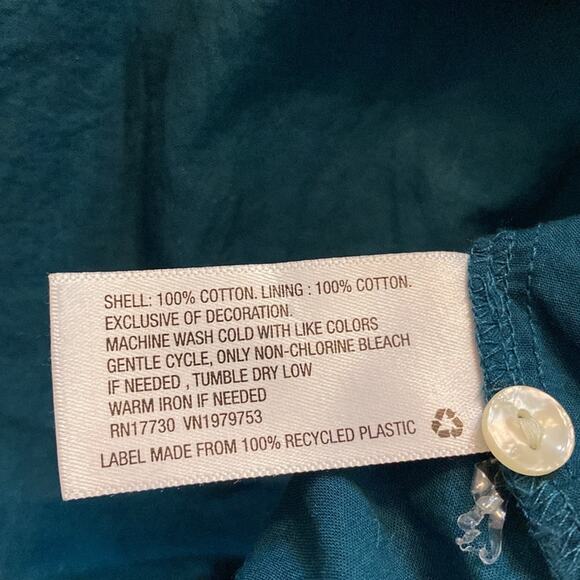 Universal Thread Teal Embroidered Peasant Schoolgirl Puff Sleeve Dress Small - Picture 4 of 7